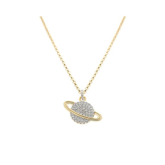 The goddess´s own gold diamond Saturn necklace